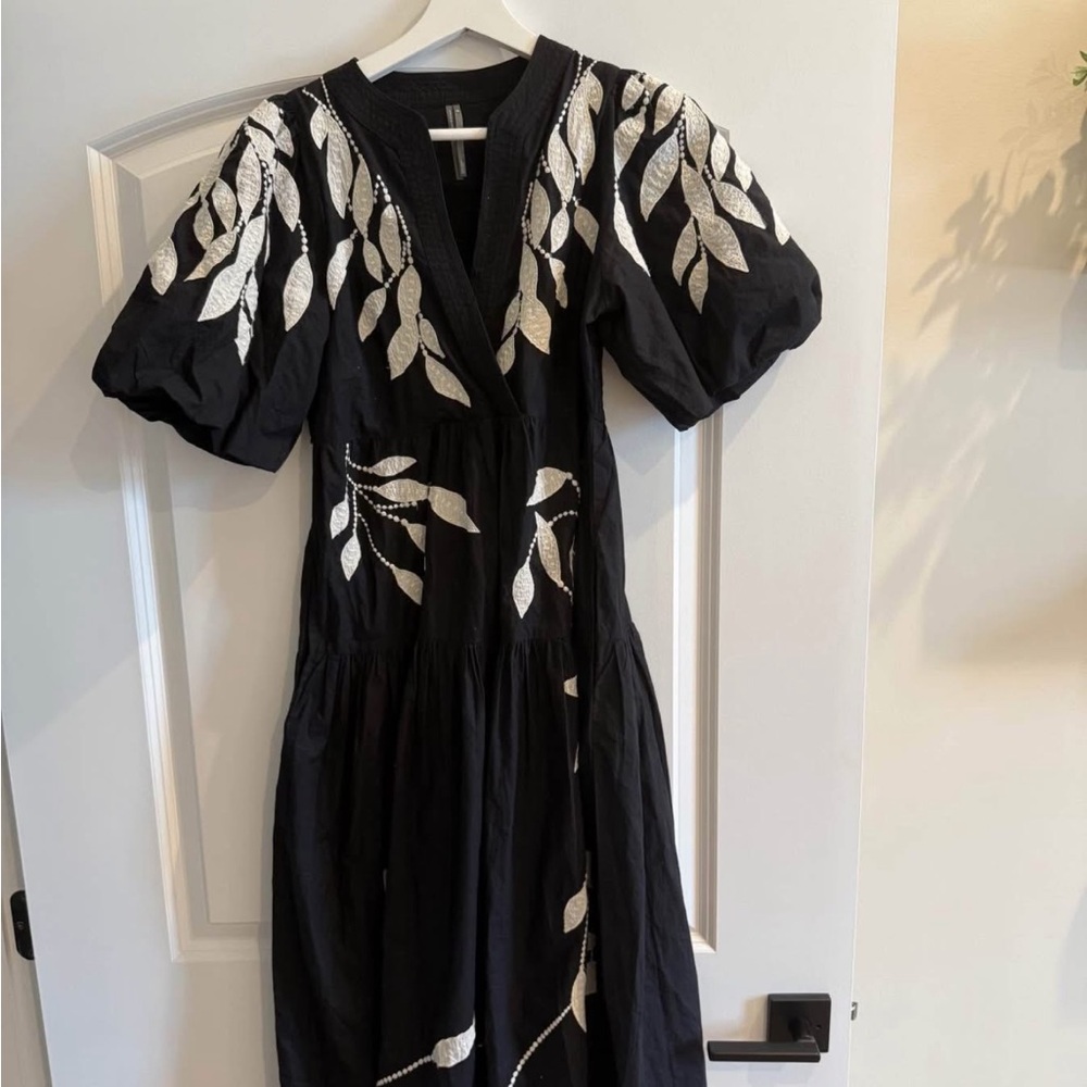 Anthropologie Black and White Embroidered Dress - Picture 3 of 8